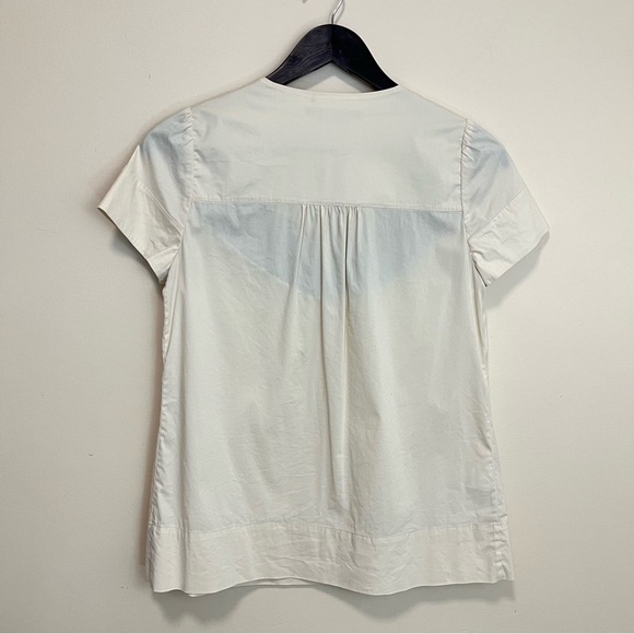 BCBGMAXAZRIA Short Sleeve Covered Button Blouse - Size XS - Picture 6 of 10